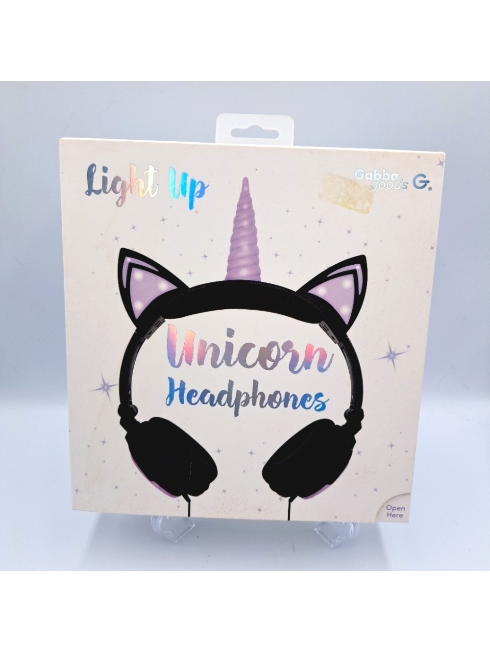Gabba Goods Be Magical Unicorn LED Light Up Headphones Black And Purple